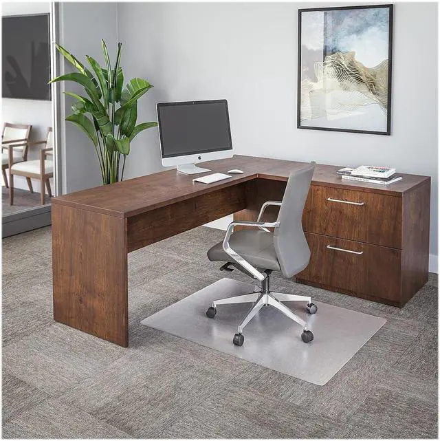Alt view image 4 of 8 - Deflect-O SuperGrip Carpet & Hard Floor Chair Mat 36" x 48'' Medium-Pile Clear (CM23140SPR6COM) DEFCM23140SPR6C