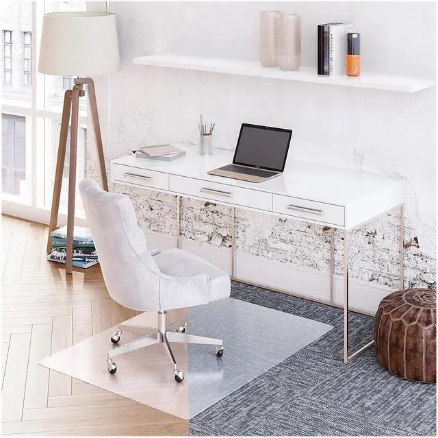 Alt view image 5 of 8 - Deflect-O SuperGrip Carpet & Hard Floor Chair Mat 36" x 48'' Medium-Pile Clear (CM23140SPR6COM) DEFCM23140SPR6C