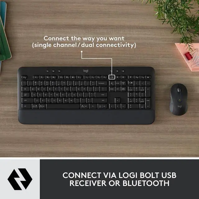 Alt view image 5 of 13 - Logitech Signature MK650 Combo for Business Wireless Mouse and Keyboard Graphite (920-010909)