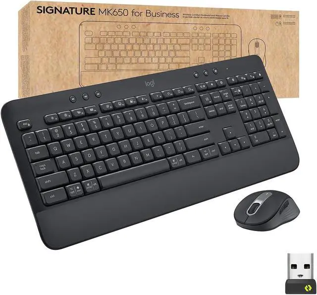 Alt view image 2 of 13 - Logitech Signature MK650 Combo for Business Wireless Mouse and Keyboard Graphite (920-010909)