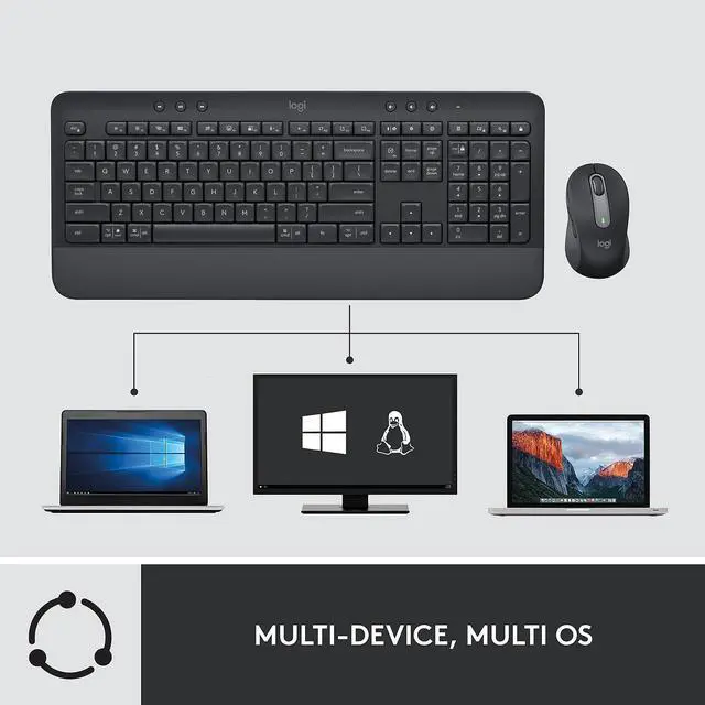 Alt view image 6 of 13 - Logitech Signature MK650 Combo for Business Wireless Mouse and Keyboard Graphite (920-010909)