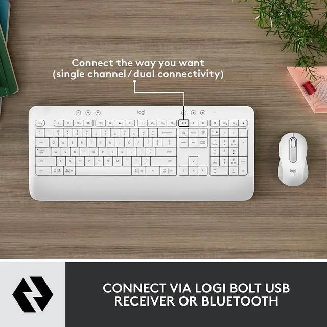 Alt view image 4 of 20 - Logitech Signature MK650 Combo for Business Wireless Mouse and Keyboard Off-White (920-011018)