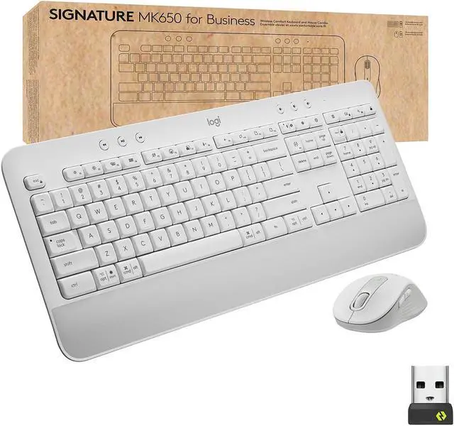 Alt view image 2 of 20 - Logitech Signature MK650 Combo for Business Wireless Mouse and Keyboard Off-White (920-011018)