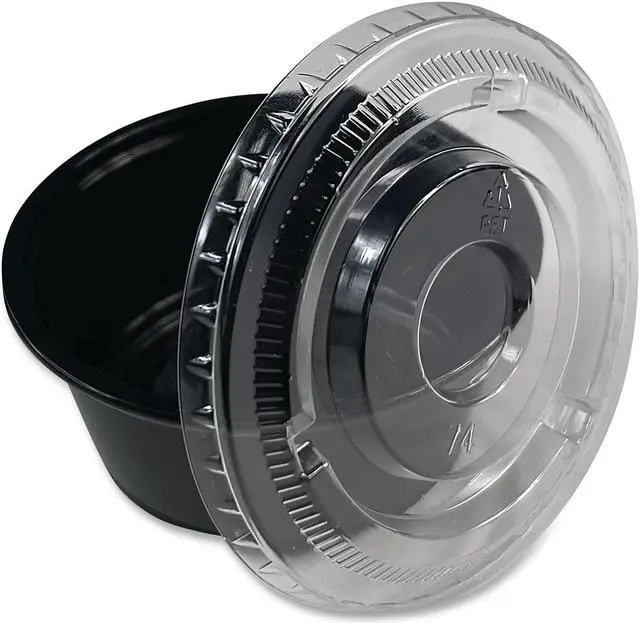 Alt view image 3 of 5 - Boardwalk Souffle/Portion Cups 3.25 oz Polypropylene Black 2 500/Carton PRTN325BL