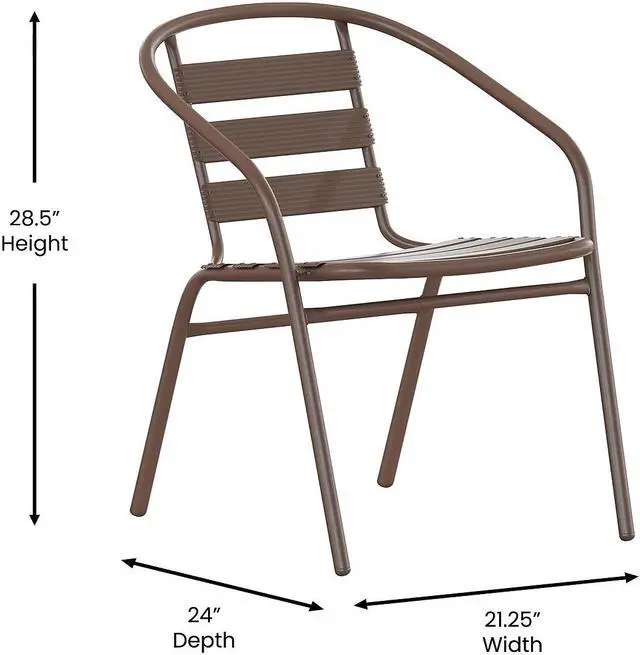Alt view image 4 of 14 - Flash Furniture Lila Restaurant Stack Chair Bronze (TLH017CBZ)