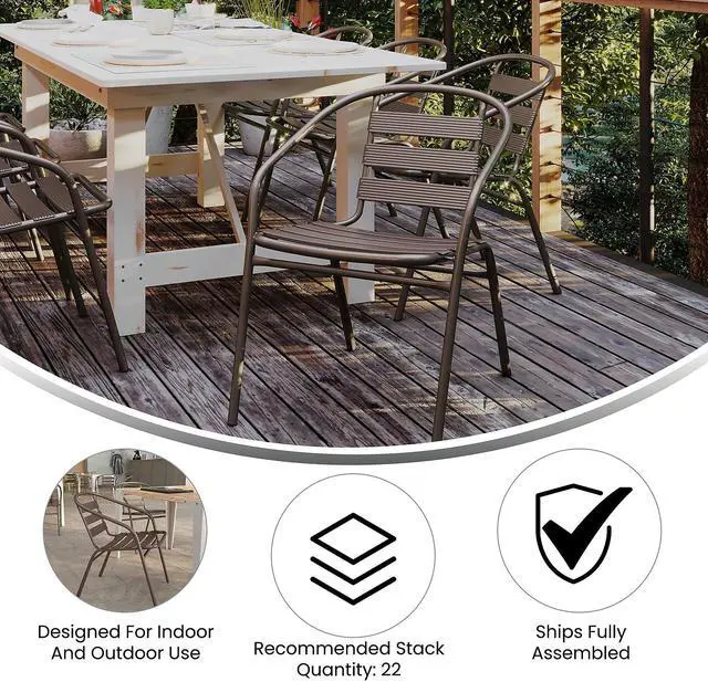 Alt view image 3 of 14 - Flash Furniture Lila Restaurant Stack Chair Bronze (TLH017CBZ)