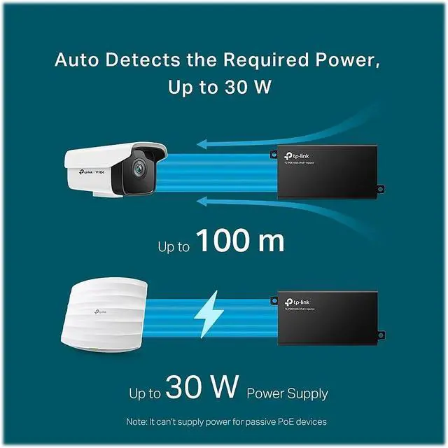Alt view image 6 of 17 - TP-LINK PoE+ Injector Black (TL-POE160S) TLPOE160S