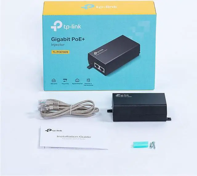 Alt view image 7 of 17 - TP-LINK PoE+ Injector Black (TL-POE160S) TLPOE160S