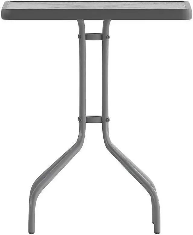 Alt view image 5 of 14 - Flash Furniture Barker Square Tempered Glass and Metal Table 23.5'' Silver (TLH073A1SV)