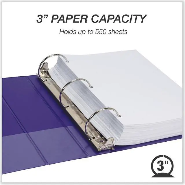 Alt view image 4 of 5 - Samsill Earth's Choice 3" 3-Ring View Binders Purple 2/Pack (SAMU86808)