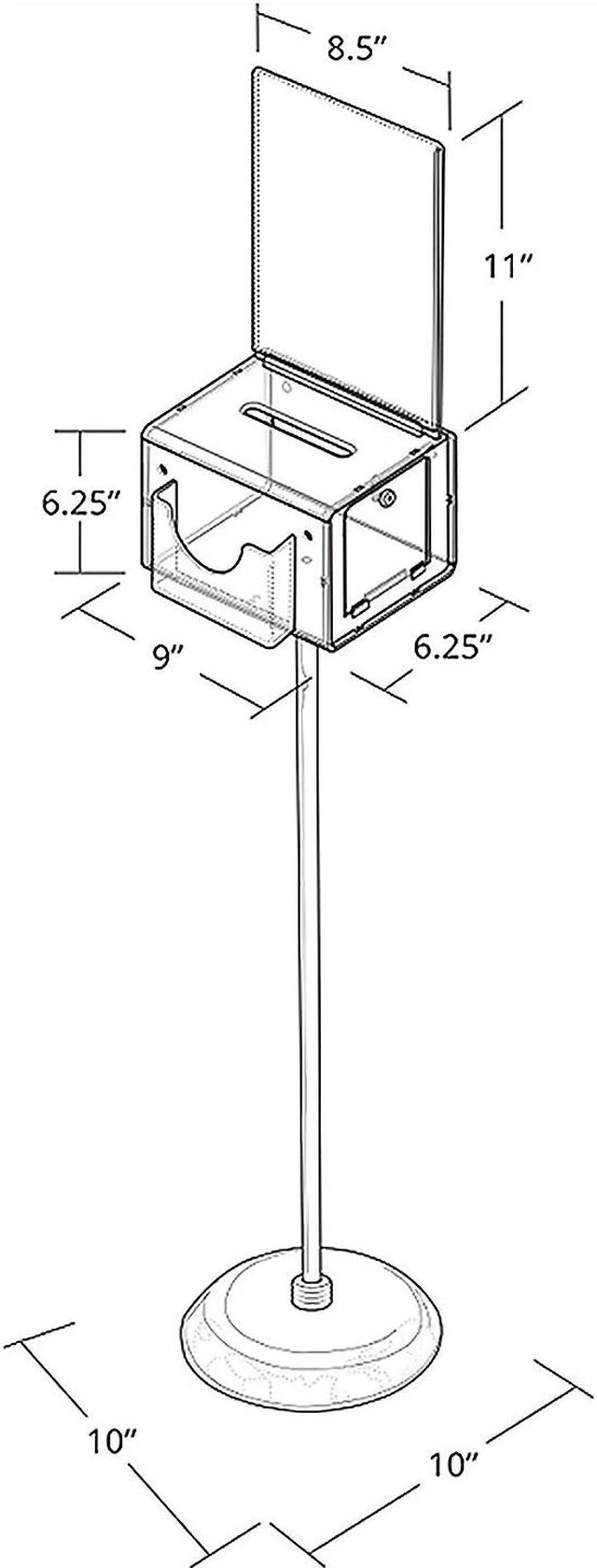Alt view image 5 of 6 - Azar Displays White Suggestion Box with Pocket L 206320-WHT