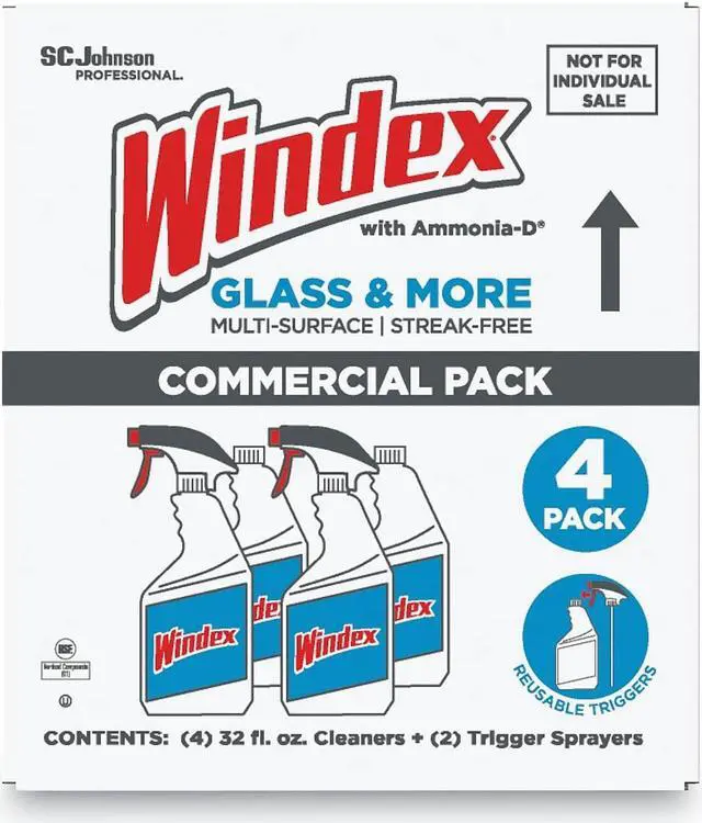 Alt view image 5 of 5 - Original Glass Cleaner Fresh Scent 32 oz Spray Bottle 4/Carton 327171