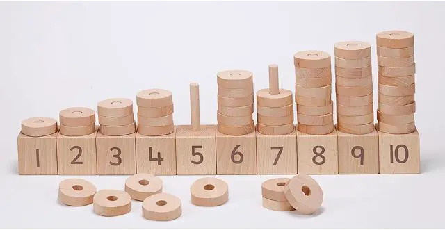 Alt view image 3 of 8 - Yellow Door 1-10 Natural Number Stacker Set Natural Wood Shades (YUS1133)
