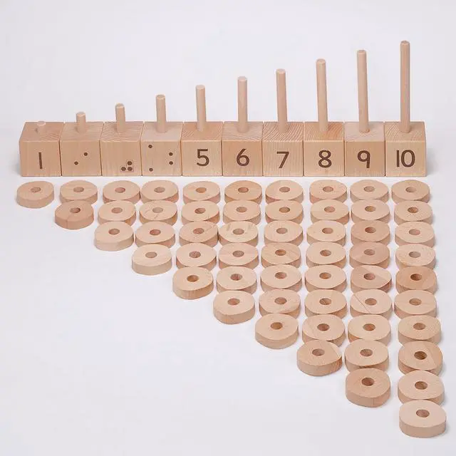 Alt view image 2 of 8 - Yellow Door 1-10 Natural Number Stacker Set Natural Wood Shades (YUS1133)