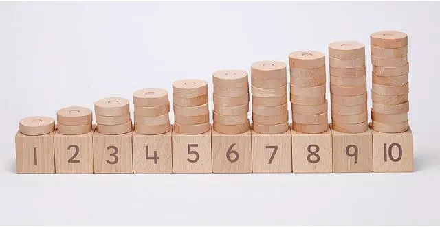 Alt view image 4 of 8 - Yellow Door 1-10 Natural Number Stacker Set Natural Wood Shades (YUS1133)