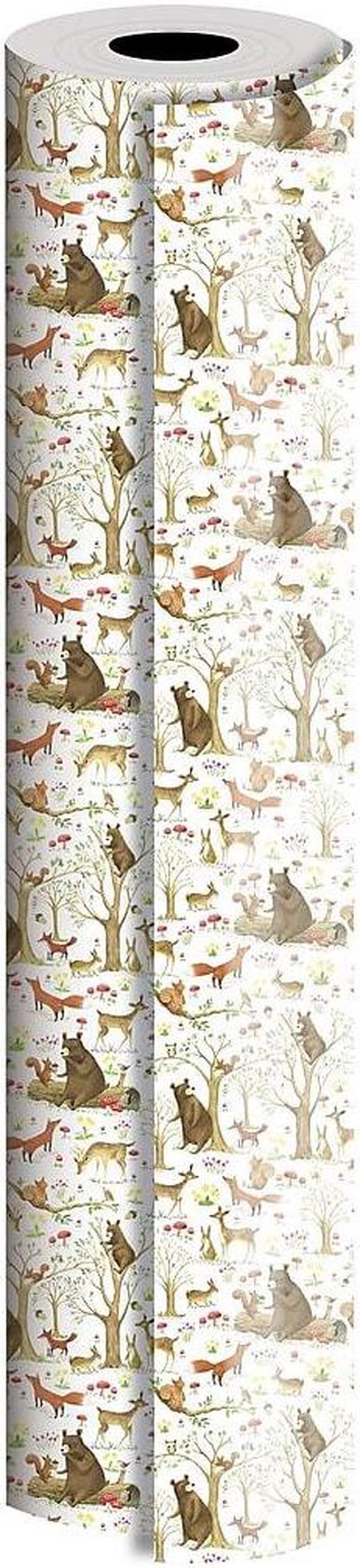 JAM Paper Industrial Size Bulk Wrapping Paper Rolls Fairytale Forest  165J28024417 