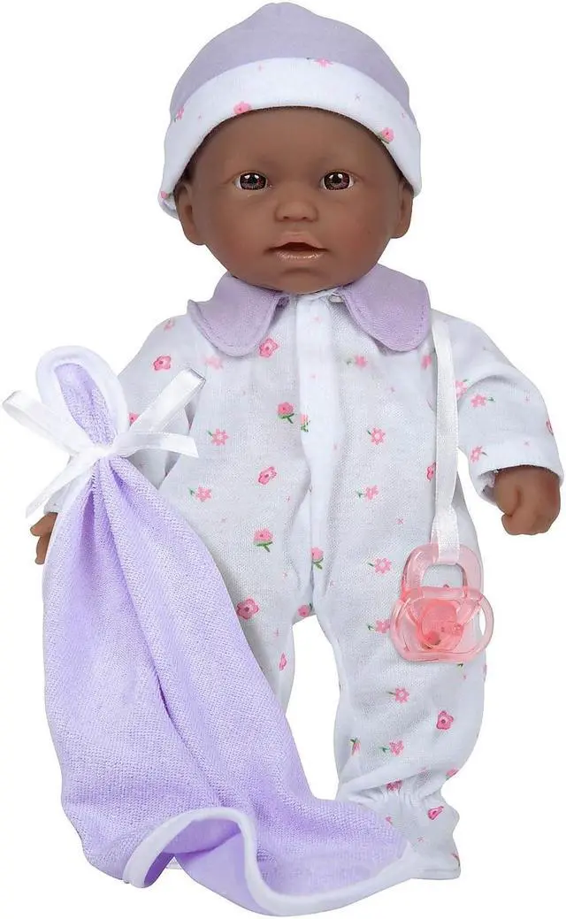 Main image of JC Toys La Baby 11" African-American Baby Doll with Blanket (BER13108)