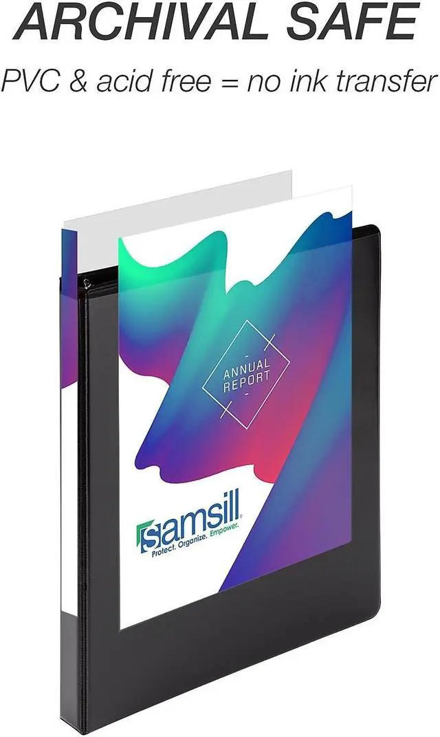 Alt view image 11 of 12 - Samsill 1/2" 3-Ring View Binders Black 12/Pack (I08510C)