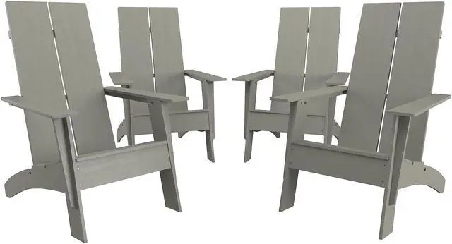 Alt view image 13 of 20 - Charlestown All-Weather Adirondack Chair in Light Gray Faux Wood