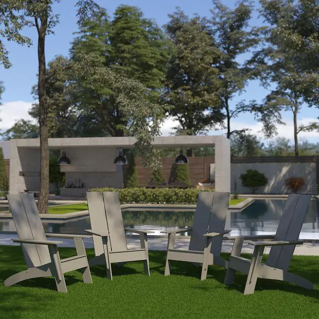 Alt view image 14 of 20 - Charlestown All-Weather Adirondack Chair in Light Gray Faux Wood