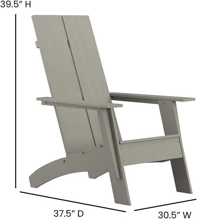 Alt view image 18 of 20 - Charlestown All-Weather Adirondack Chair in Light Gray Faux Wood