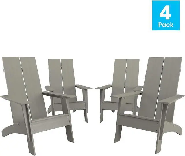 Alt view image 15 of 20 - Charlestown All-Weather Adirondack Chair in Light Gray Faux Wood