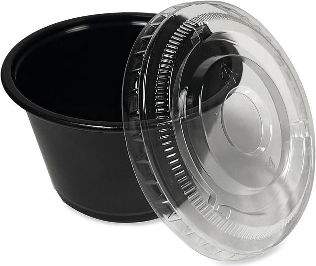 Newspring E506 ELLIPSO 6 oz. Oval Plastic Souffle / Portion Cup with Lid -  500/Case