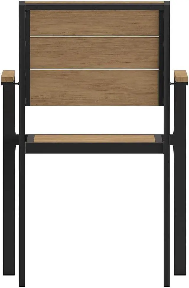 Alt view image 5 of 7 - Flash Furniture Finch Commercial Grade Patio Chair Natural/Gray (SBCA108WANAT)