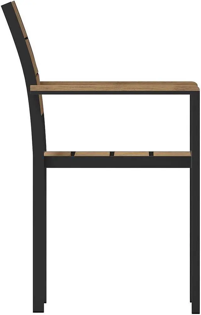 Alt view image 7 of 7 - Flash Furniture Finch Commercial Grade Patio Chair Natural/Gray (SBCA108WANAT)