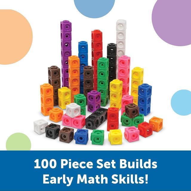 Learning Resources Mathlink Cubes - Set of 100 Cubes, Ages 5+ Kindergarten,  STEM