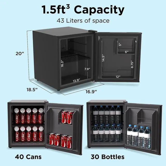 Alt view image 10 of 10 - Husky Mini Fridge 1.5-cu ft Mini Fridge (Black)