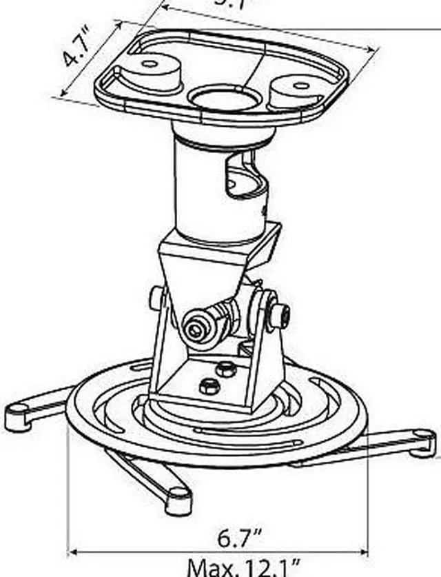 Alt view image 13 of 13 - Amer Mounts AMRP100 Universal Projector Mount White