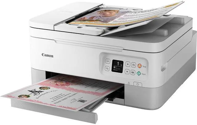 Alt view image 11 of 17 - Canon PIXMA TR7020a Wireless All-In-One Inkjet Color Printer, White #4460C072AA