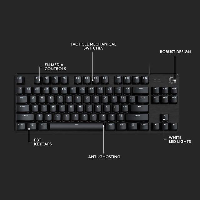 Alt view image 14 of 15 - Logitech G413 TKL SE Mechanical Gaming Keyboard - Compact Backlit Keyboard with Tactile Mechanical Switches, Anti-Ghosting, Compatible with Windows, macOS - Black Aluminum