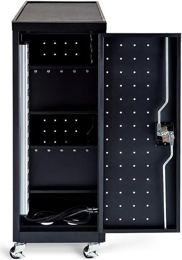 Alt view image 17 of 19 - Luxor Black 12 Laptop Charging Cart Includes Electrical Outlets