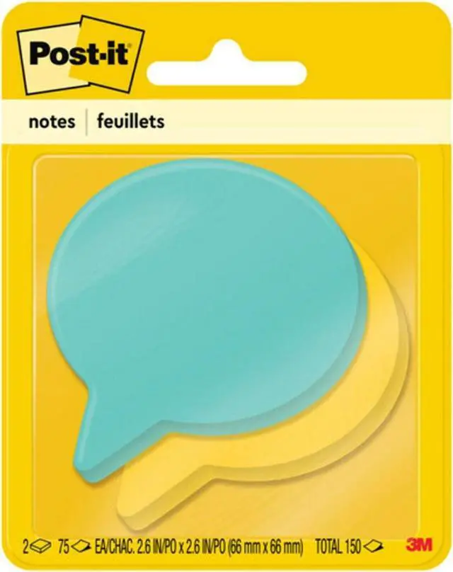 Main image of Post-it Super Sticky Die Cut Notes 2/PK Blue/Yellow 7350BLB