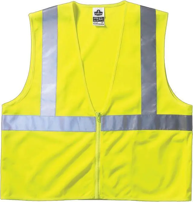 Alt view image 2 of 4 - Ergodyne GloWear 8210Z High Visibility Sleeveless Safety Vest ANSI Class R2 L/XL Lime (21055)