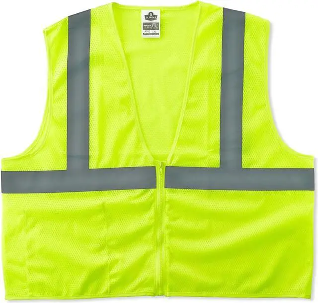Main image of Ergodyne GloWear 8210Z High Visibility Sleeveless Safety Vest ANSI Class R2 L/XL Lime (21055)