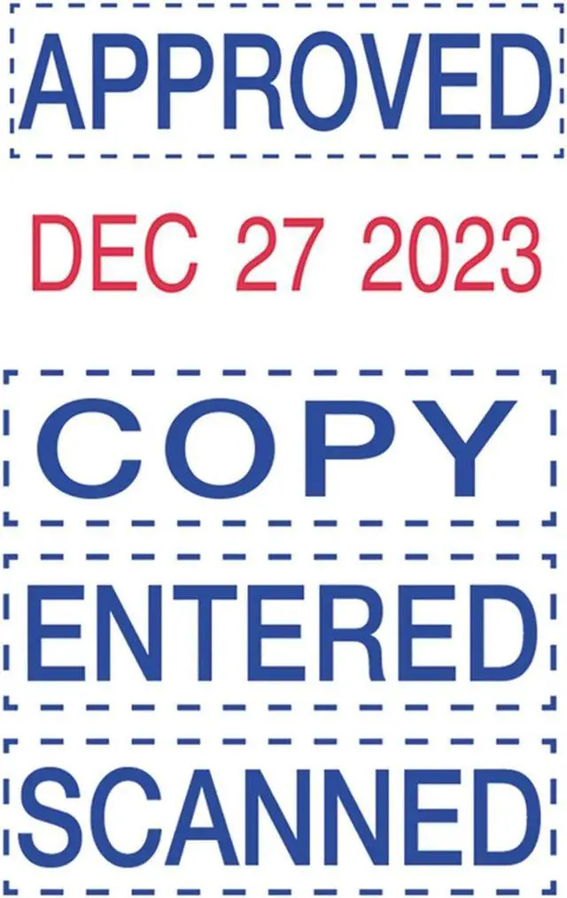 Alt view image 2 of 3 - Trodat Economy 5-in-1 Micro Date Stamp Self-Inking 3/4 x 1 Blue/Red E4853L