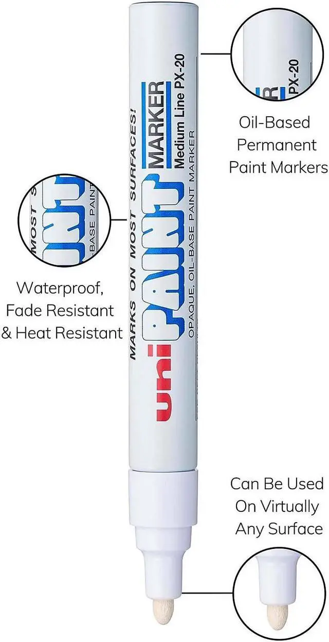 Alt view image 4 of 4 - Uni PAINT Fabric Marker Medium Point White (63613) 501007