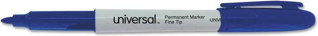 Alt view image 3 of 8 - Universal Pen-Style Permanent Marker Bullet/Fine Blue 1 dozen 07073