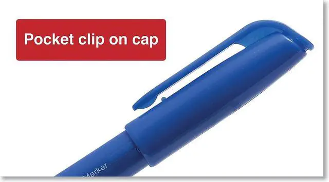 Alt view image 7 of 8 - Universal Pen-Style Permanent Marker Bullet/Fine Blue 1 dozen 07073