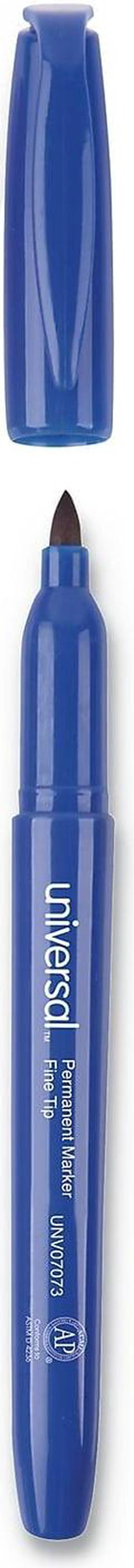 Alt view image 5 of 8 - Universal Pen-Style Permanent Marker Bullet/Fine Blue 1 dozen 07073