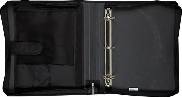 Alt view image 3 of 3 - Five Star 2-Inch Round Ring Zipper Binder Black 72536