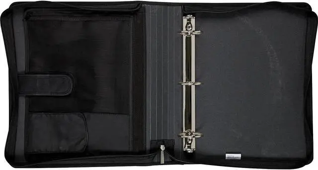 Alt view image 2 of 3 - Five Star 2-Inch Round Ring Zipper Binder Black 72536