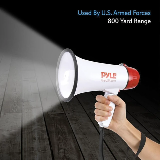 Alt view image 5 of 11 - Pyle PMP37LED Mini Compact Megaphone 30-Watt White PYLPMP37LED