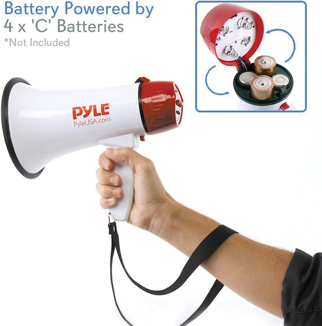 Alt view image 6 of 11 - Pyle PMP37LED Mini Compact Megaphone 30-Watt White PYLPMP37LED