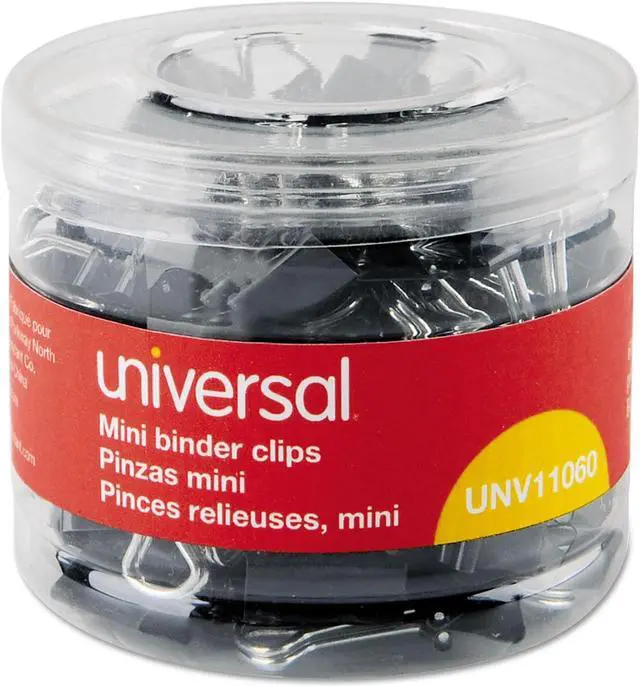 Alt view image 2 of 7 - UNIVERSAL Mini Binder Clips 1/4" Capacity 1/2" Wide Black 60/Pack 11060