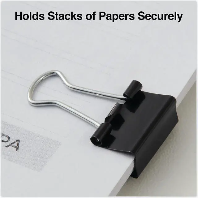 Alt view image 4 of 7 - UNIVERSAL Mini Binder Clips 1/4" Capacity 1/2" Wide Black 60/Pack 11060