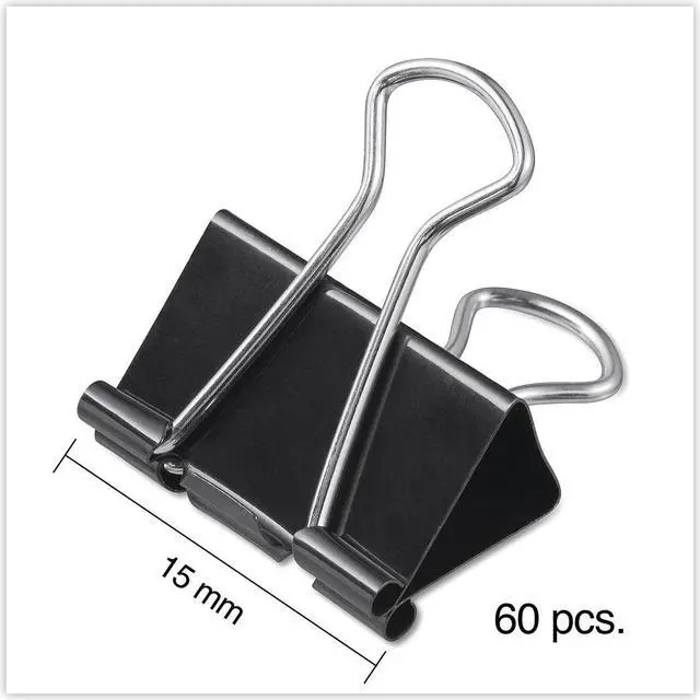 Alt view image 5 of 7 - UNIVERSAL Mini Binder Clips 1/4" Capacity 1/2" Wide Black 60/Pack 11060